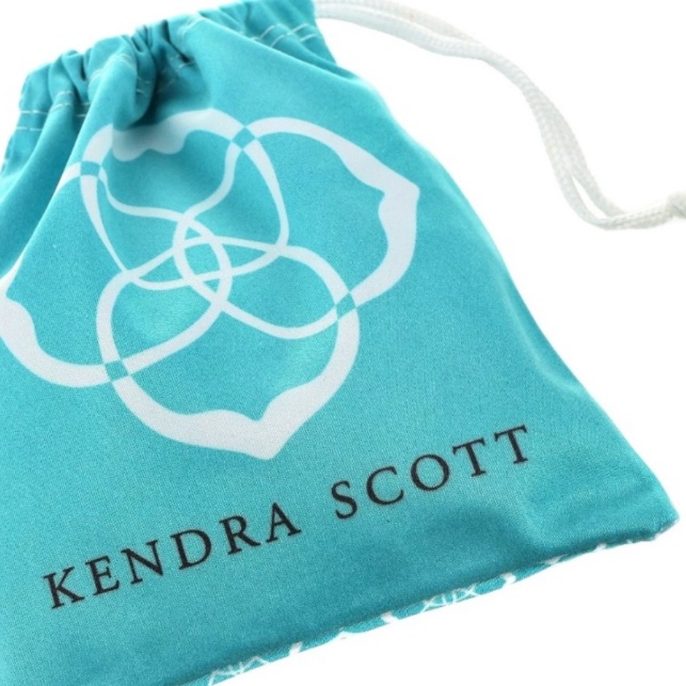 NWT [Kendra Scott] Traci Geometric Dangle Gray Granite Earrings Gold Plated - Picture 5 of 6